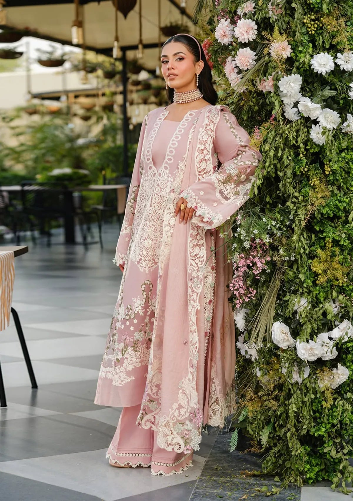 EL 2710-3 Piece - Unstitched Fully Embroidered Lawn Fabric