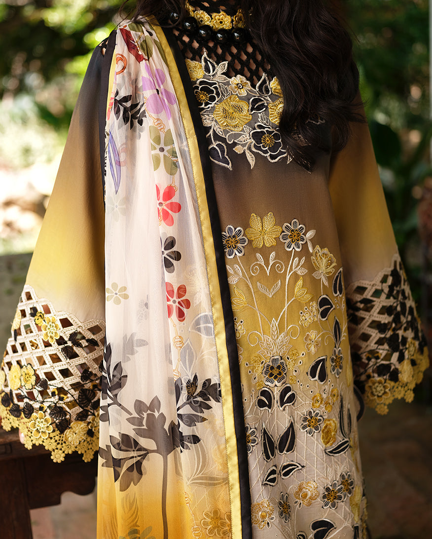 MB 206-3 Piece - Unstitched Digital Printed Lawn Fabric