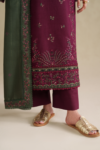 IZ-2705-3 Piece - Unstitched Embroidered Lawn Fabric