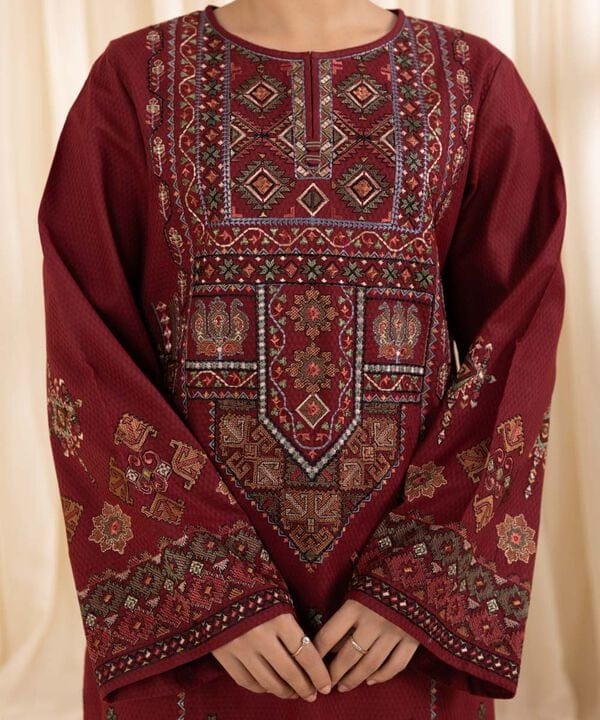 SP-2695-3 Piece - Unstitched Embroidered Lawn Fabric