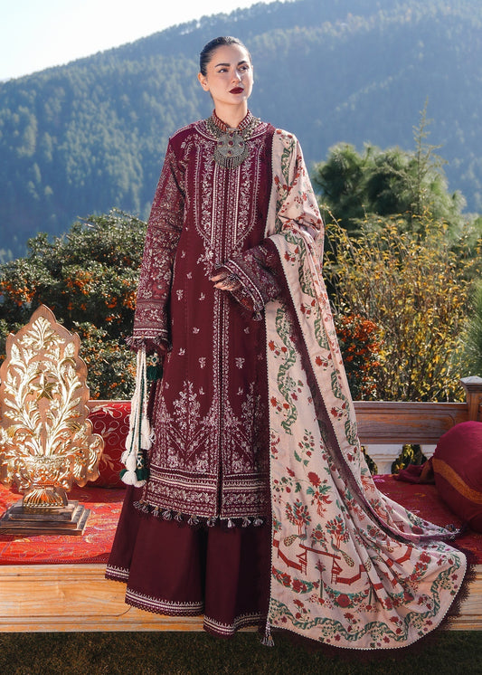 3 Piece - Unstitched Fully Embroidered Dhanak Fabric