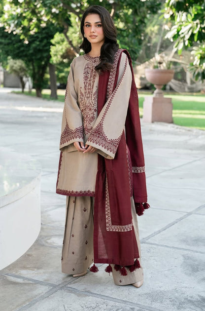 KD-910-3 Piece - Unstitched Fully Embroidered LawnFabric