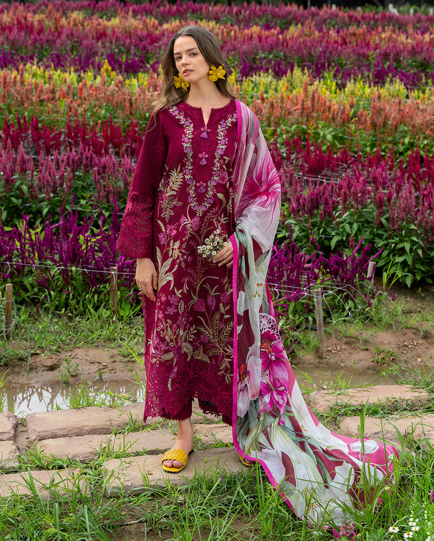 MS-2750-3 Piece - Unstitched Embroidered Lawn Fabric