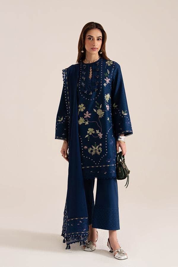 3 Piece - Unstitched Fully Embroidered Dhanak Fabric SP-985