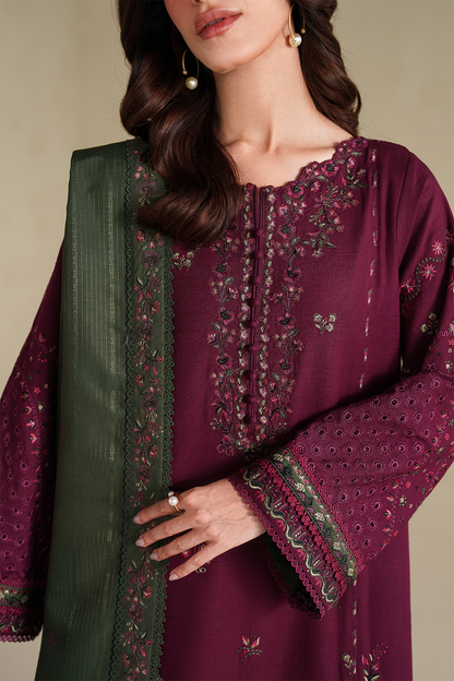 IZ-2705-3 Piece - Unstitched Embroidered Lawn Fabric