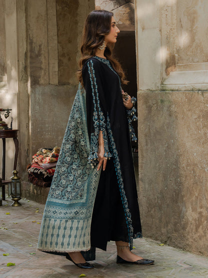 3 Piece - Unstitched Fully Embroidered Dhanak Fabric IZ-160