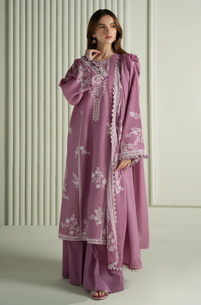 CS-900-3 Piece - Unstitched Fully Embroidered Lawn Fabric With Embroidered Lawn Dupatta