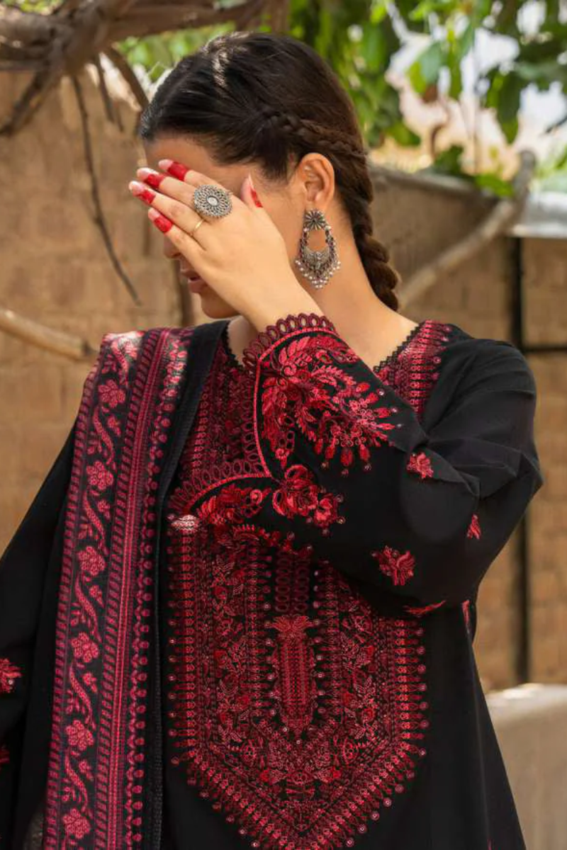 3 Piece - Unstitched Fully Embroidered Dhanak Fabric
