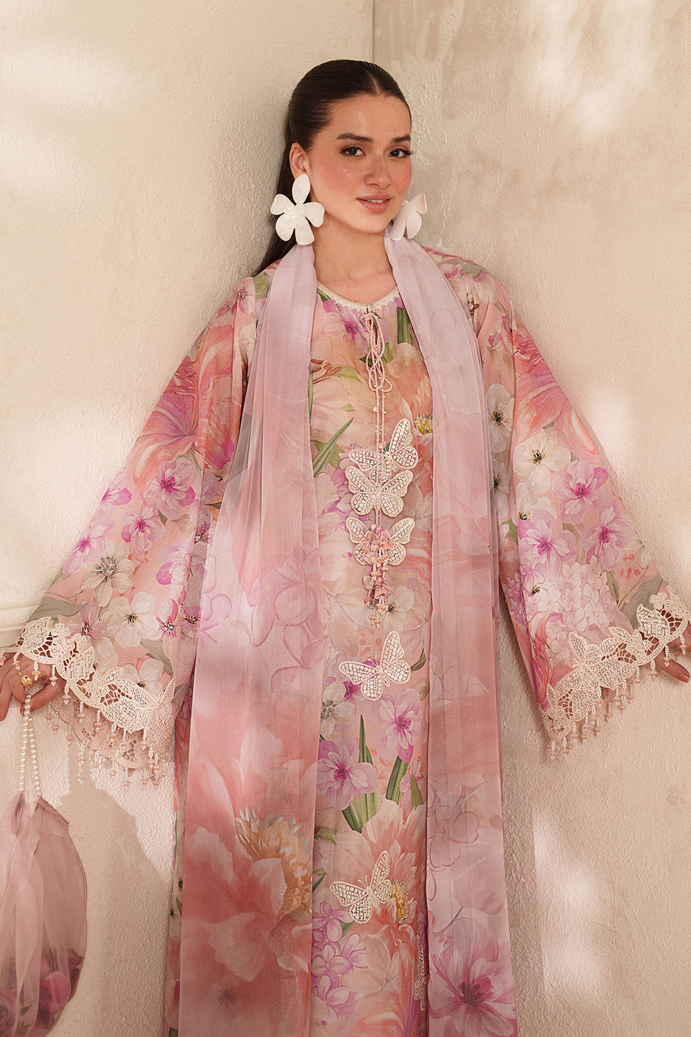 BQ-208-3 Piece - Unstitched Digital Printed lawn Fabric