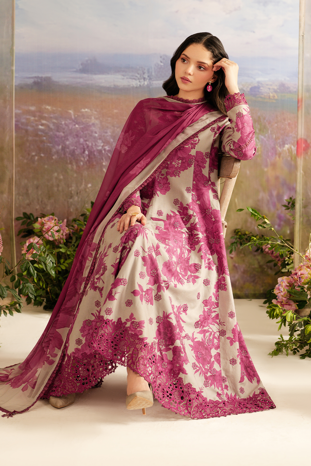 3 Piece - Unstitched Digital Printed Khaddar Fabric IZ-72