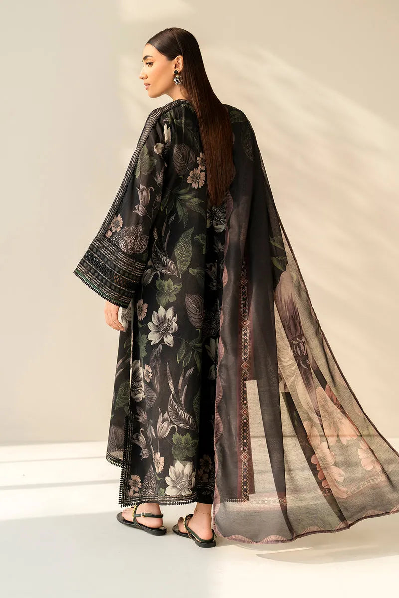 3 Piece - Unstitched Digital Printed Khaddar Fabric BQ-33