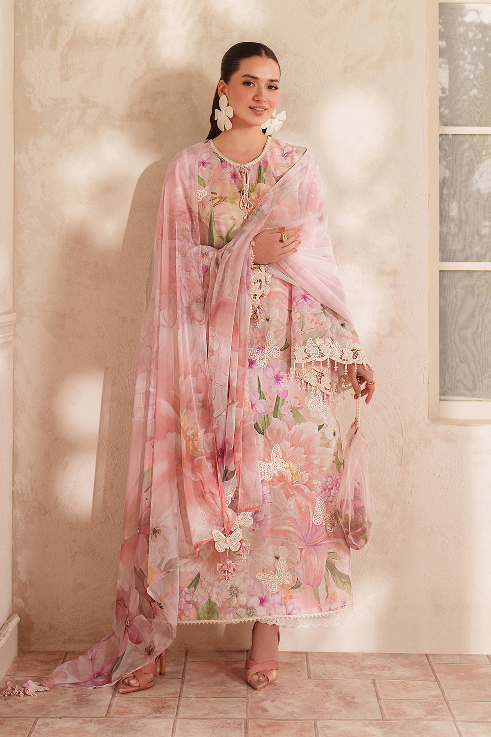 BQ-208-3 Piece - Unstitched Digital Printed lawn Fabric