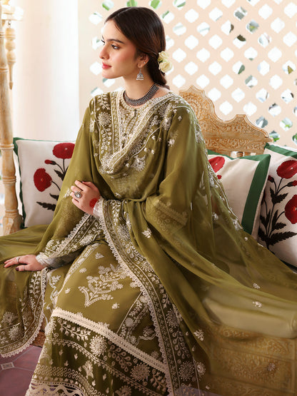 MR 590-3 Piece Unstitched Fully Embroidered Lawn Fabric, Embroidered Lawn Shawl