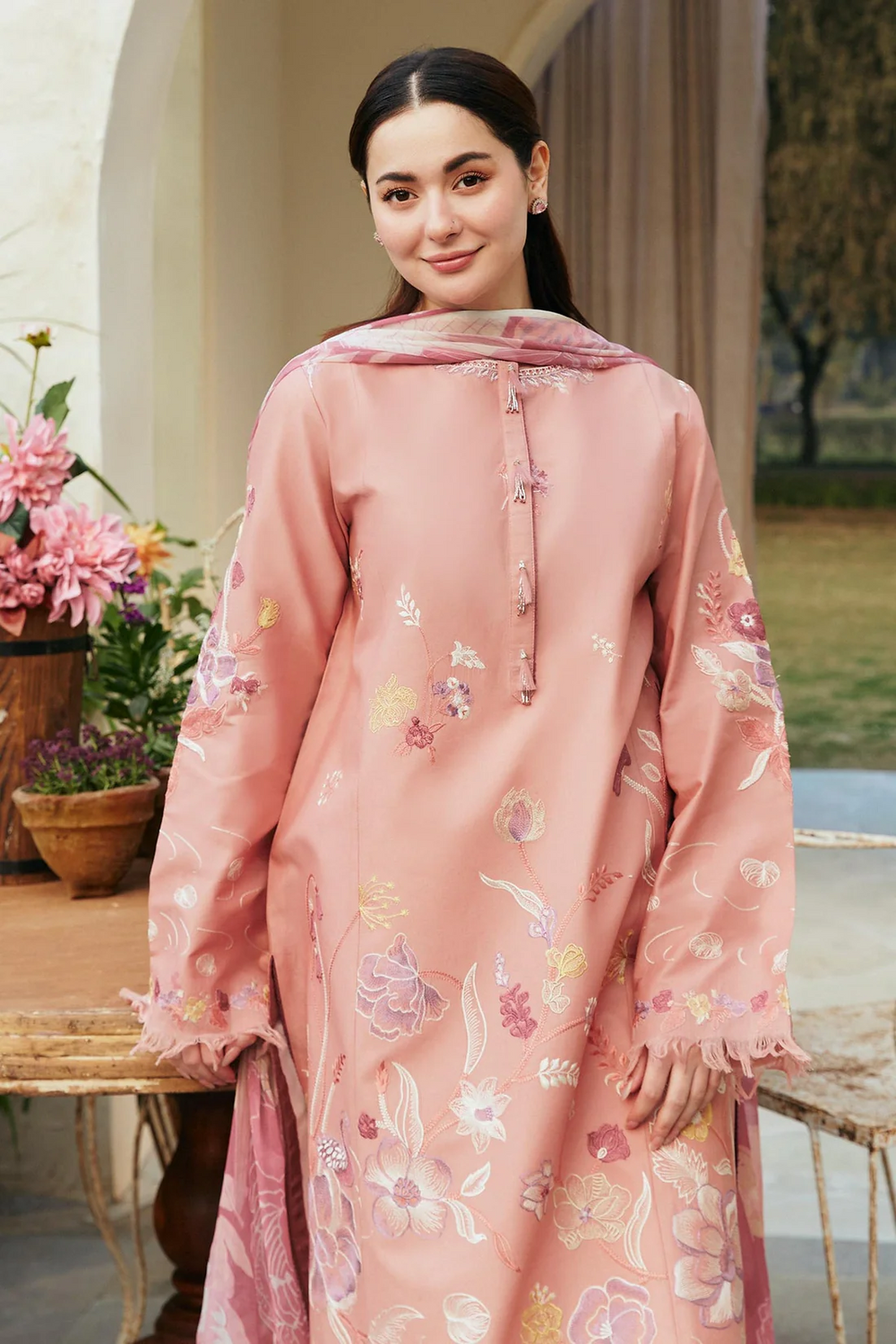ZS-2755-3 Piece - Unstitched Embroidered Lawn Fabric