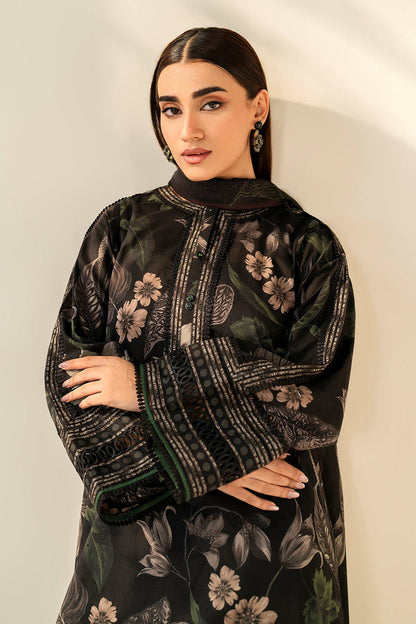 3 Piece - Unstitched Digital Printed Khaddar Fabric BQ-33